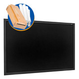 Lousa Quadro Negro 40x60 Preta Com Apagador E Giz Colorido