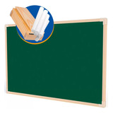 Lousa Quadro Verde 120x90 Moldura Madeira Giz Colorido Apagador