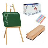 Lousa Quadro Verde Infantil Com Cavalete Giz E Apagador