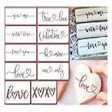 Love Script Cookie Stencil Com 10 Frases Decoração De Biscoito De Dia Dos Namorados Com Estêncil De Sinal De Frase De Amor