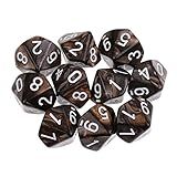 LoveinDIY 10 Dados Poliédricos D10 De 10 Lados Para Dungeons And Dragons MTG RPG Cinza Café Conforme Descrito