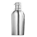 LOVIVER Growler Cerveja Growler De Aço Inoxidável Com Tampa De Balanço Mantenha Fresco E Frio Com Vedação Hermética Prata 2L