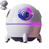 LOWEDONE Mini Umidificador Portátil Adorável Umidificador Astronauta Em Cápsula Espacial Umidificador De Mesa Com Luz Colorida De LED Silencioso Adequado Para Quarto E Escritório Branco 
