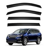 Lqqdp 4 Peças De Viseira De Janela De Ventilação De Proteção Contra Chuva E Sol Fumê Compatíveis Com Honda Pilot 2016-2022, Fita De Montagem Externa Em Estilo Acrílico Conjunto De 4 Dianteiros +