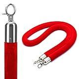LSMKK Corda De Controle De Multidão Vermelha Corda De Veludo Stanchions Barreira De Linha De Fila De Postes Com Ganchos Dourados Prateados Corda De Obstáculos Para Casamento Ao Ar Livre Cor Estilo 2 Tamanho 90 Cm 