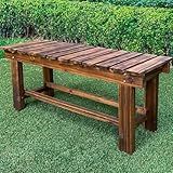 LSPYYDS Banco De Jardim Ao Ar Livre Banco De Madeira Para 2 Pessoas à Prova De Intempéries Banco De Costas Nuas Anticorrosão E Antiferrugem Para Jardim Gramado Varanda Parque Quintal 90 X 35