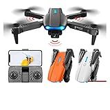 LSRC New Mini Drone E99 K3 PRO 4K HD Camera WIFI FPV Obstacle Avoidance Foldable Profesional RC Dron Quadcopter Helicopter Toys Color Orange 4K Dual 1B 
