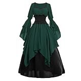LTAKK Vestido Renascentista Fantasia Medieval Vestidos Vitorianos Vestido De Noiva Fada Gótica Bruxa Verde Floresta Médio