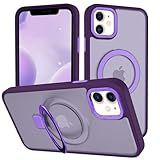 Lufanbis Capa Magnética Para IPhone 12 12 Pro Com Suporte De Anel Proteção Contra Quedas De 3 Pés Toque Aveludado Capa De Telefone Fina Translúcida Fosca Traseira à Prova De Choque Para IPhone
