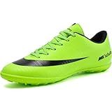 Luluboy Chuteira De Futebol Masculina Antiderrapante Spikes Cadarço Interior TF Turf Futsal Corrida Esportes Tênis Atlético 1 Verde 8