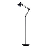 Luminária 1 9m Articulada Chão Pedestal Coluna Lustre Metal Cor Da Cúpula Preto Cor Da Estrutura Preto Gimpo