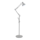 Luminária 1 9m Articulada Chão Pedestal Coluna Lustre Metal Estrutura Branco