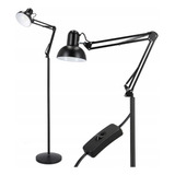 Luminária 1 9m Articulada Chão Pedestal Coluna Lustre Metal