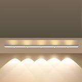 Luminária 3 Cores LED Sensor De Movimento Luz Recarregável USB Cozinha Armário Roupeiro DMS Branco 50cm