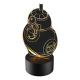 Luminária 3d Robô Sphero Bb 8 Star Wars Com Controle