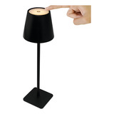 Luminária Abajur Mesa Led Touch S Fio Recarregável Dupari Preto