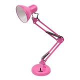 Luminária Abajur Tipo Pixar Articulada Garra E Base Lorben Cor Da Cúpula Rosa Cor Da Estrutura Rosa