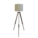 Luminária Abajur Tripé Chão 1-70cm Md1004 Cúpula 40x30 Rústico Bege