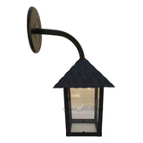 Luminaria Arandela Colonial Quadrado Vidro Blumenau Preto 110v 220v