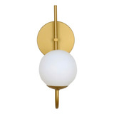 Luminária Arandela Parede Jabuticaba Globo 12 Dourado Fosco