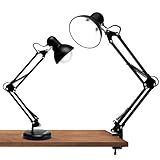 Luminária Articulada De Mesa Com Base Abajur Estudo Trabalho Tipo Pixar -Preta-
