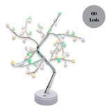 Luminária Arvore De Led Natal Abajur 60leds Usb pilha 55cm