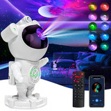 Luminária Astronauta Luminar Presentes Com Caixa De Som Bluetooth Projetor De Luz Galáxia Estrelas Cor Branco Bivolt