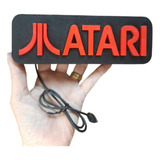 Luminária Atari Logo 3d Lightbox Led Cinema Em Quadro