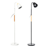 Luminária Chão Piso 1 6m Articulada 60 Watts Coluna Pedestal Cúpula Padrão Estrutura Preto