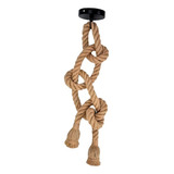 Luminária Corda Dupla 1 Mt Cada Lado Pendente Rústico Cor Sisal 110v 220v