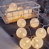 Luminária Cordão Luz Led 15 Bolas Decoração Varal Bivolt Cúpula Branco Quente Estrutura Transparente