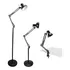 Luminária De Chão Articulada Artiko Pixie  Com Base E Garra Cúpula Preto Estrutura Preto