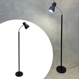 Luminária De Chão De Alumínio Haste Flexível Cor Da Cúpula Preto