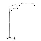 Luminária De Chão Em Arco Com Suporte Para Telefone  Luz LED Meia Lua Com Controle Remoto  Iluminação De Trabalho Para Leitura Técnico Em Unhas Técnico Em Cílios Tatuadores Artesanato Black 