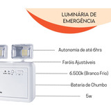 Luminária De Emergência Blumenau Iluminação 40011214 Led Com Bateria Recarregável 5 W 100v 240v Branca