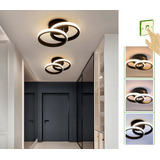 Luminária De Led Plafon Moderno Redondo Sobrepor Preto Luz 3 1 Green Age