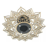 Luminária De Madeira   Plafon Mandala   Preto   Mdf04