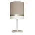 Luminária De Mesa Abajur Detalhe Bronze Cúpula Tecido 20x43 Cor Da Estrutura Branco Cor Da Cúpula Cáqui