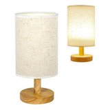 Luminária De Mesa Abajur Led 60w Dapon Dpl03 Base Redonda Madeira 3 Modos De Luz Decorar Ambiente