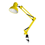 Luminária De Mesa Articulável C  Garra Modelo Pixar Amarelo