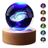 Luminária De Mesa Bola Cristal 3d Led Colorido Premium