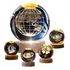 Luminária De Mesa Bola De Cristal 3d Decorativa Base Madeira