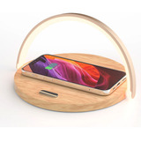 Luminária De Mesa Carregador Sem Fio E Suporte Para Celular Cor Da Estrutura Marrom 110v 220v