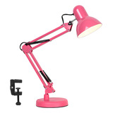 Luminária De Mesa Dapon Dl0pk eu Articulada Abajur Modelo Pixar Com Base E Garra Cor Rosa