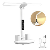 Luminária De Mesa Led De Cabeça Dupla Branco Quarto Leitura