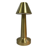 Luminária De Mesa Sem Fio Maya Touch 3 Tons De Iluminação Cúpula Dourado Estrutura Dourado 5v