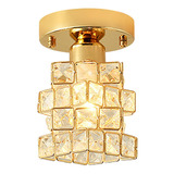 Luminária De Teto Cristal Led E26 Base Montagem Rente Ao