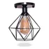 Luminária De Teto Industrial Plafon Retrô Diamante Aramado Cor Preto