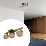 Luminária De Teto Plafon Triplo Lustre Jabuticaba Vidro Globo Especial 10cm Soquete G9 Bivolt Dourado Globo Ambar 