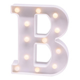 Luminária Decorativa Led 3d Letra B Branca 22cm Decor Festa